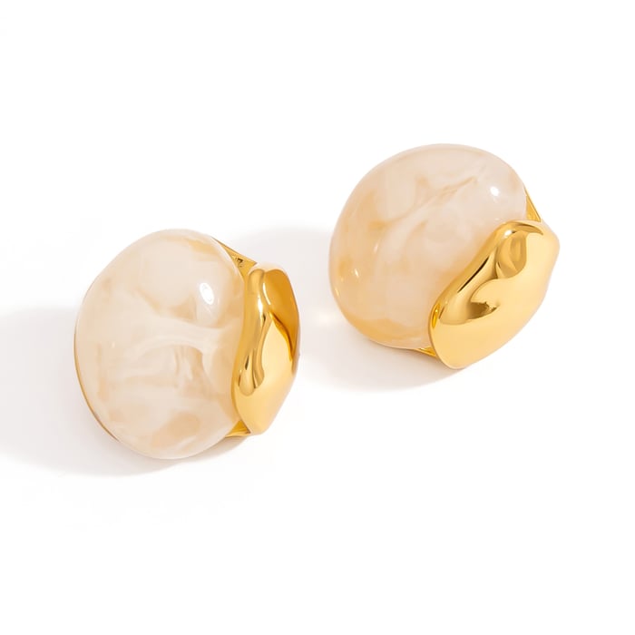 Einfache Serie Lässige geometrische Edelstahl-Ohrstecker für Damen