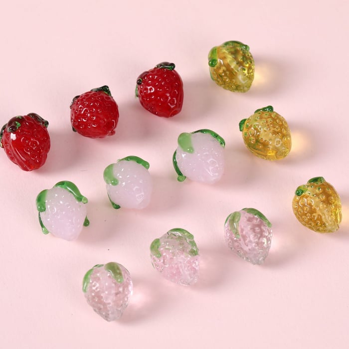 1 Piece Simple Series Sweet Plant Glass Jewelry Beads Picture3