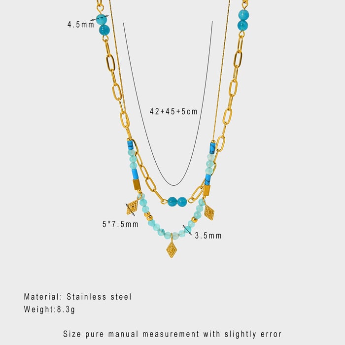 Retro Geometric Stainless Steel   Gold Color Women's Layered Necklaces