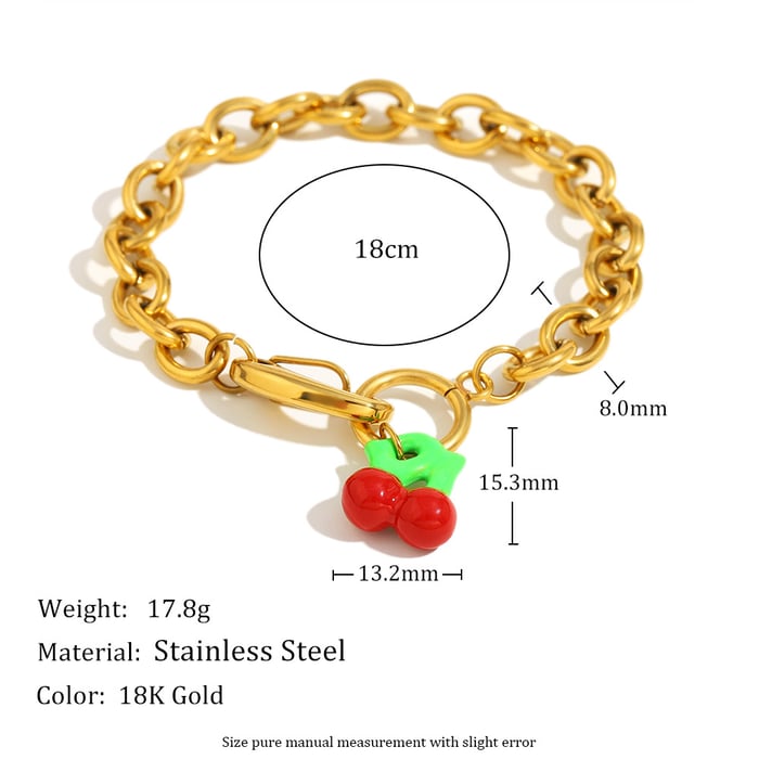 1 Pair Romantic Series Sweet Plant Stainless Steel Women's Charm Bracelets h5Picture5