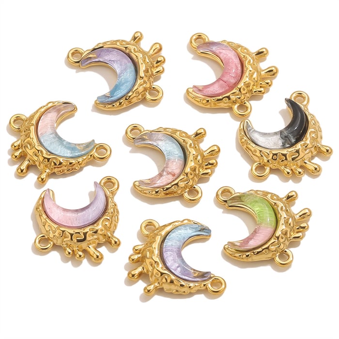 1 Piece DIY Moon Stainless Steel Women's Pendants h5Picture3