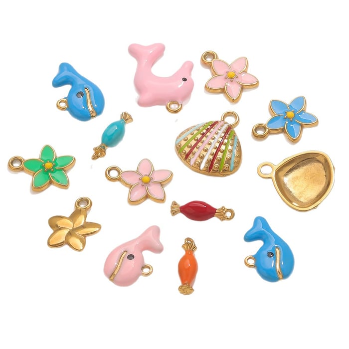 1 Piece Dolphin Stainless Steel Gold Color Women's Pendants h5Picture5