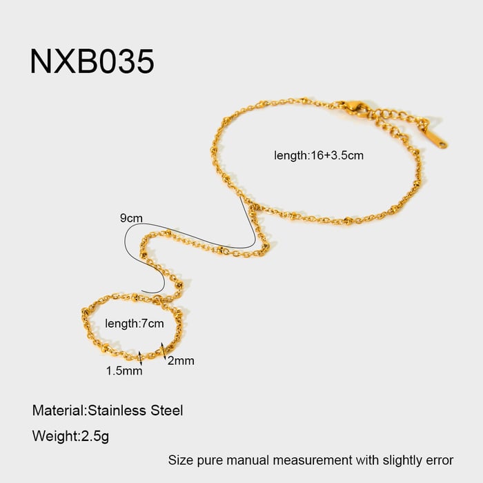 Chain Stainless Steel Gold Color  Women's Chain Bracelets