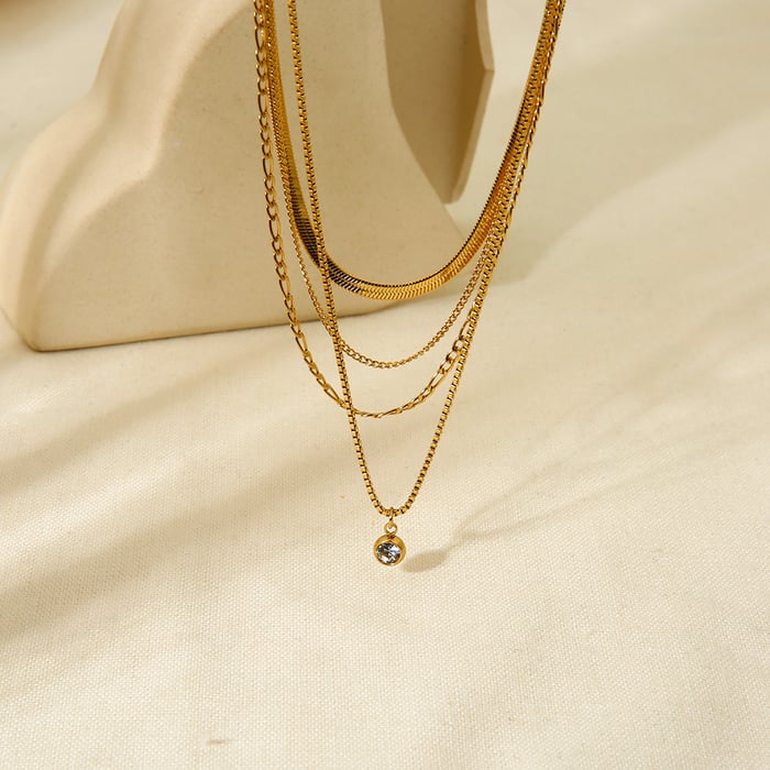 1 Pair Luxurious Series Classic Geometric Stainless Steel   Women's Necklaces Picture3