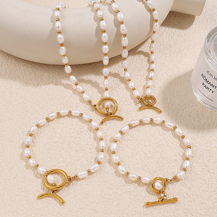 1 Piece Gold Color Pearl Beaded Necklace h5Picture2