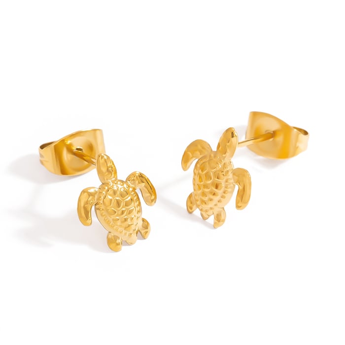 1 Pair Starfish Stainless Steel Gold Color Stud Earrings