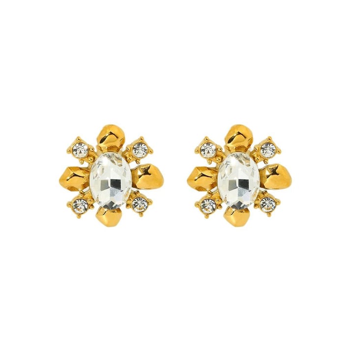 Luxurious Series Elegant Geometric Stainless Steel Women's Stud Earrings h5Picture5