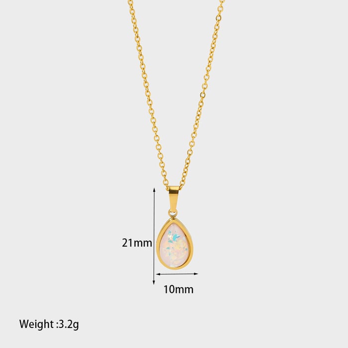 Simple Series Elegant Droplet Stainless Steel  Women's Pendant Necklaces
