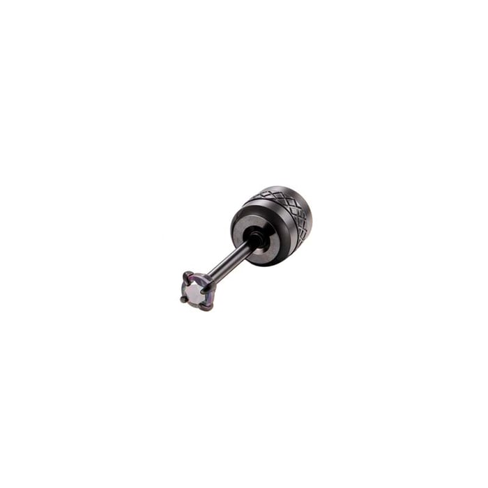 1 Piece Black Annular Stainless Steel Zircon Women's Piercings Earrings