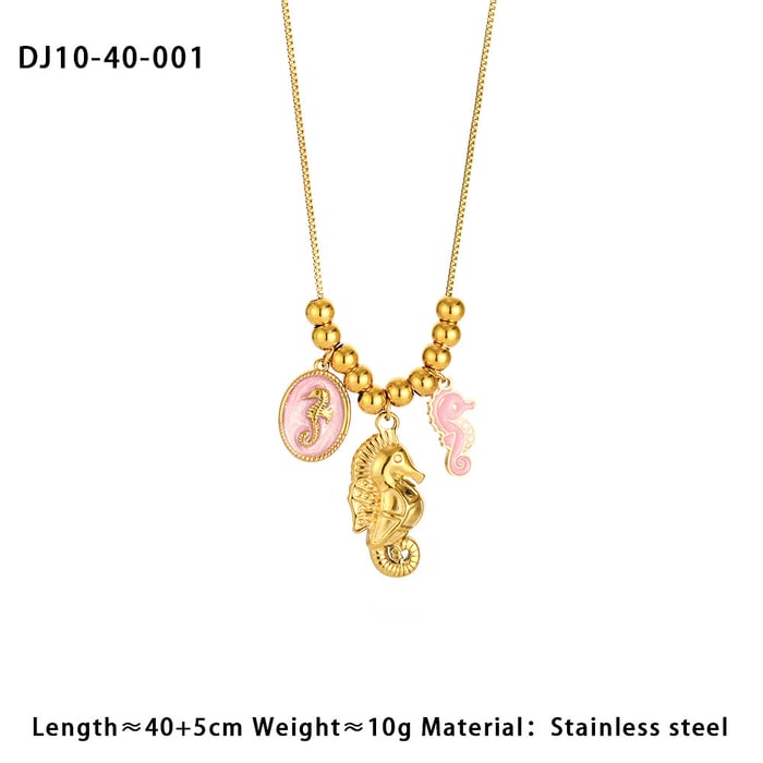 1 stuk romantische serie elegante hart roestvrij staal goudkleurige dames hanger kettingen h5Afbeelding2