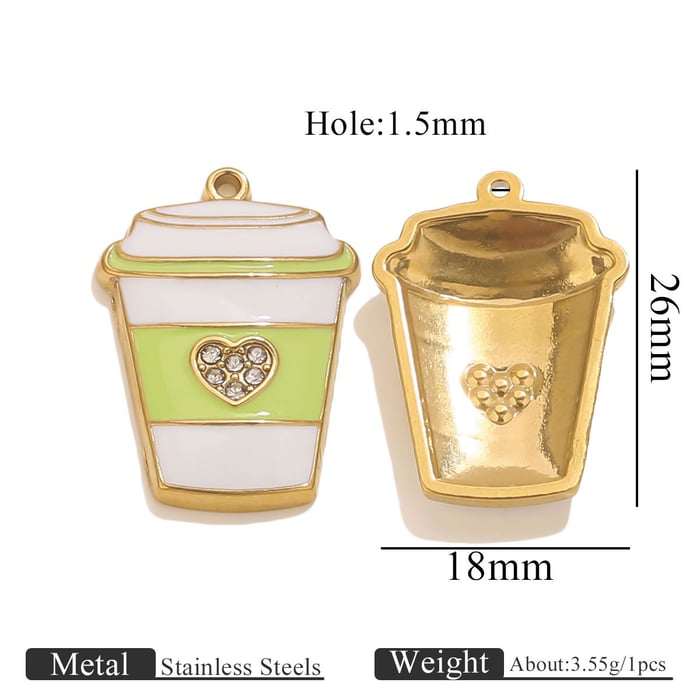 1 Piece Whimsical Cupcake Stainless Steel Gold Color Women's Pendants