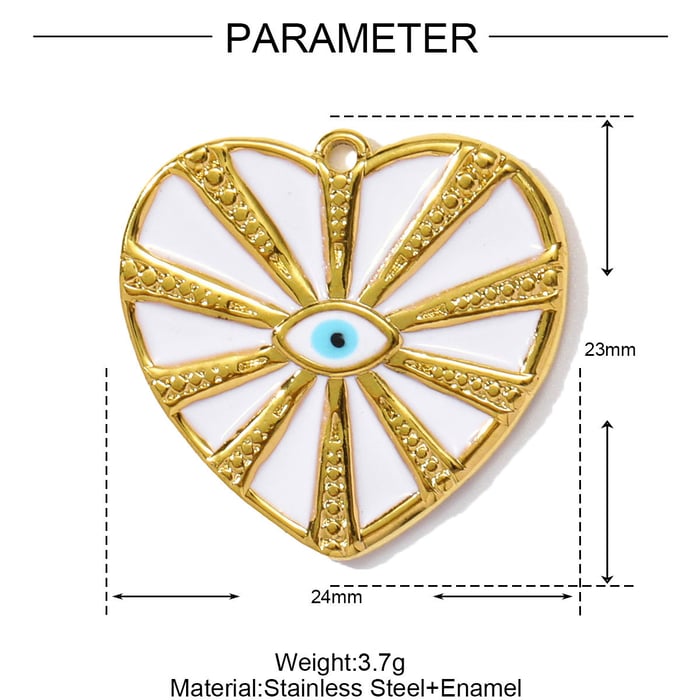 1 Piece Romantic Series DIY Heart Stainless Steel Gold Color Women's Pendants h5Picture2
