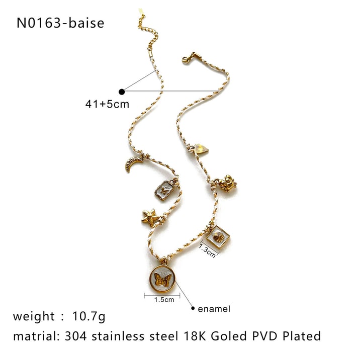 1 Piece Butterfly Stainless Steel Gold Color Pendant Necklace h5Picture2