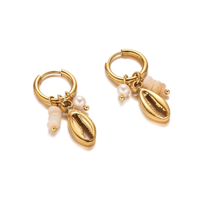 1 Pair Oceanic Stainless Steel Gold Color DIY Drop Earrings