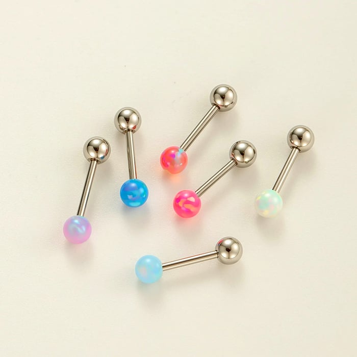1 Piece Simple Opal Round Stainless Steel Women's Piercings Earrings h5Picture3
