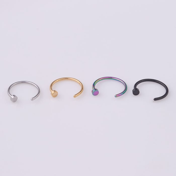 1 Piece Simple Series Simple Geometric Stainless Steel   Gold Color  Women's Nose Stud h5Picture6
