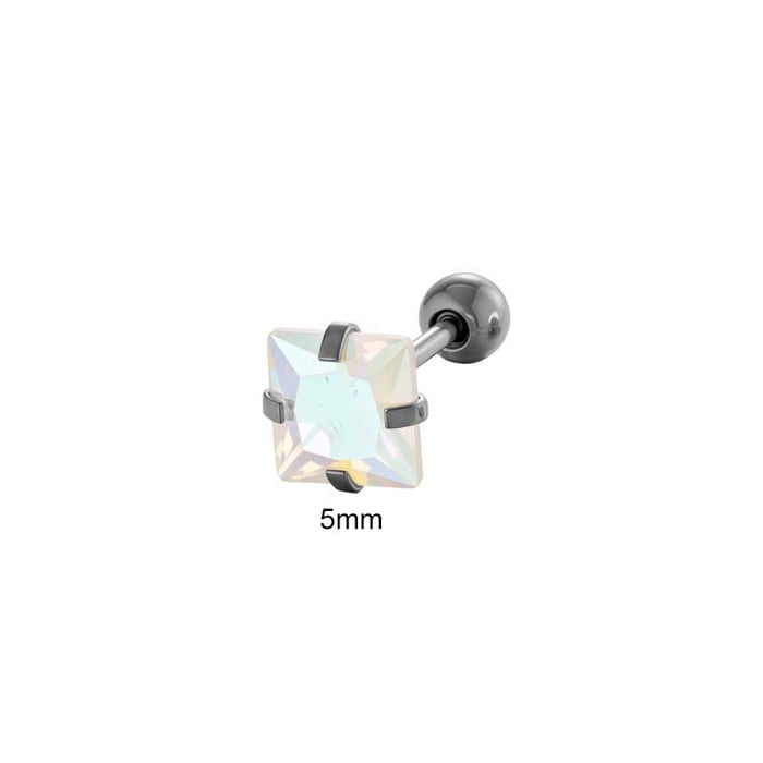 1 Piece Shinning Transparent Heart Stainless Steel Zircon Women's Piercings Earrings h5Picture2