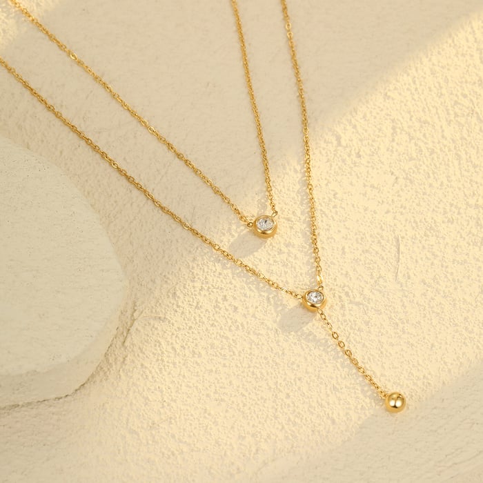 Daily Chain Stainless Steel Gold Color Women's Layered Necklaces h5Picture2
