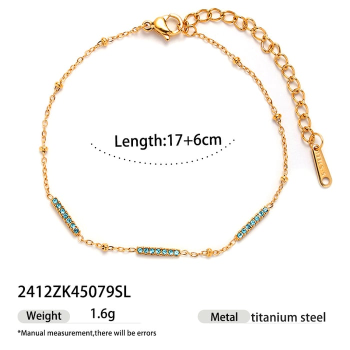 1 Piece Retro Stainless Steel Gold Color Charm Bracelets