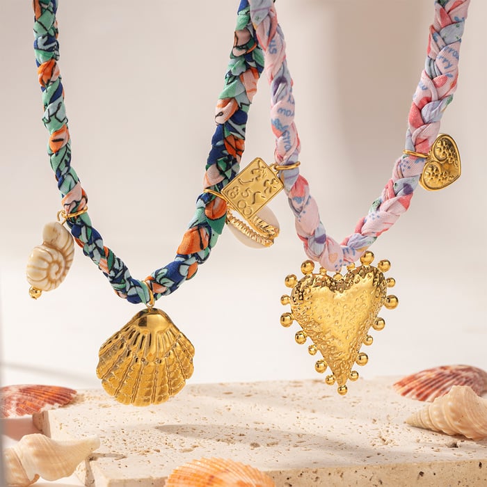 1 Piece Romantic Vacation Stainless Steel Gold Color Shell Pendant Necklaces h5Picture3