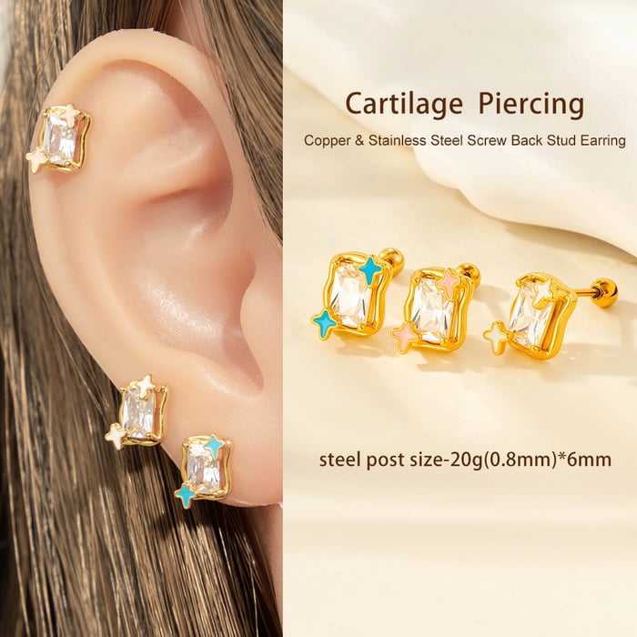 1 Piece Copper Zircon Piercings Earring h5Picture4