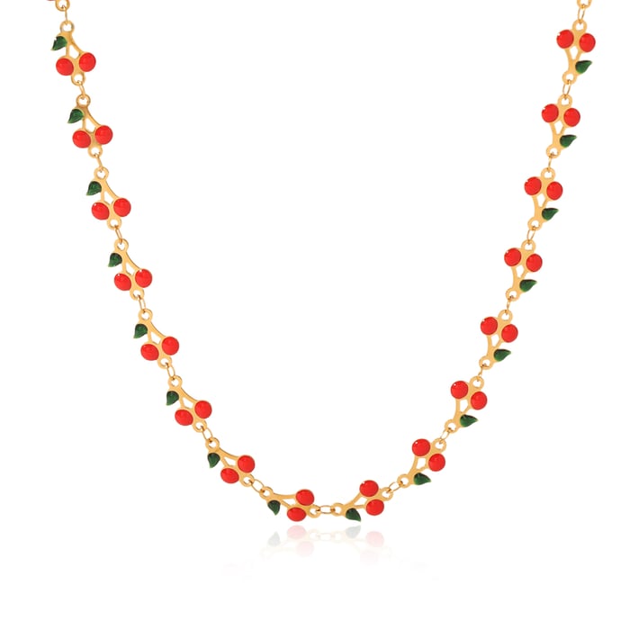 Sweet Plant Stainless Steel  Gold Color  Women's Chain Necklaces