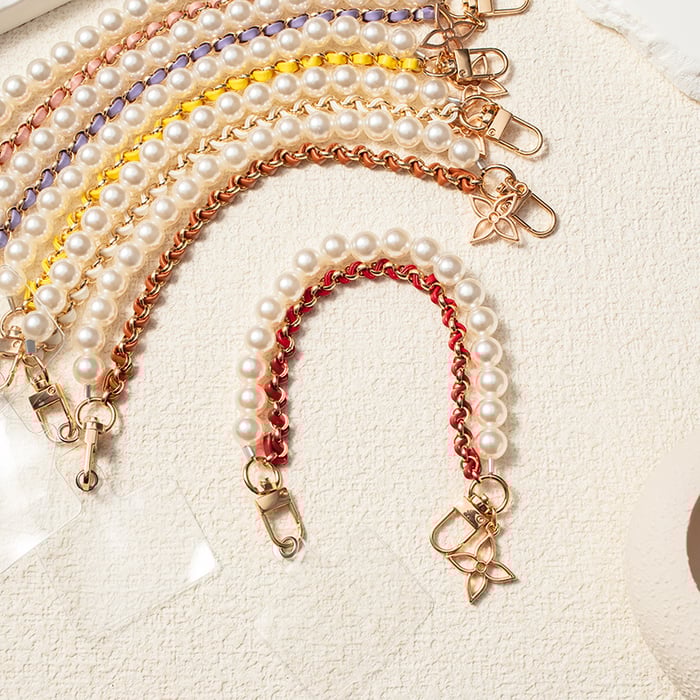 1 Piece Elegant Series Double-layer Beads Aluminum Phone Strap h5Picture2