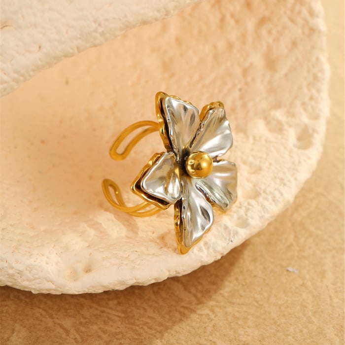 Luxurious Mixed Color Stainless Steel  Women's Adjustable Rings h5Picture4