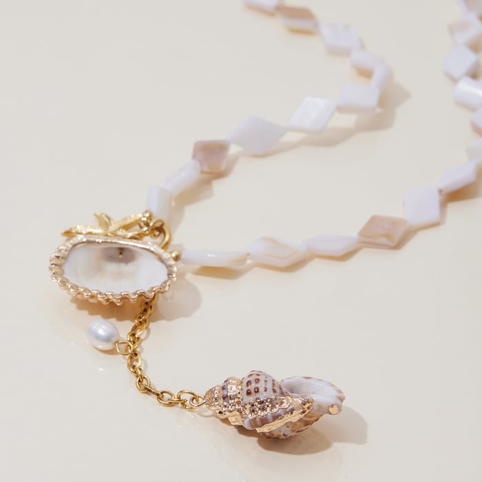 1 Piece Designable Series Vacation Shell Stainless Steel Gold Color Women's Pendant Necklaces h5Picture9