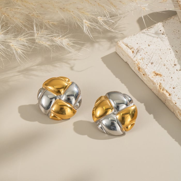 1 Pair Stainless Steel Mixed Color Stud Earrings h5Picture3