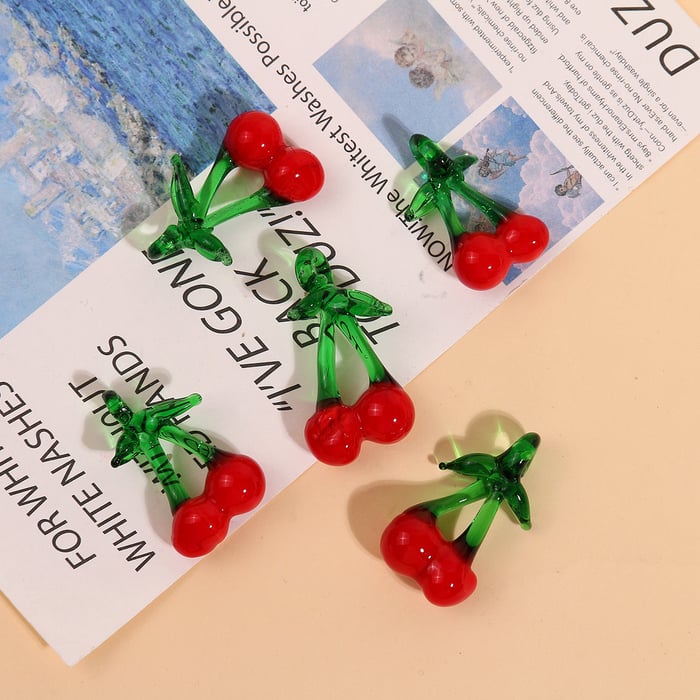 1 Piece Simple Series Cute Plant Glass Jewelry Beads Picture3