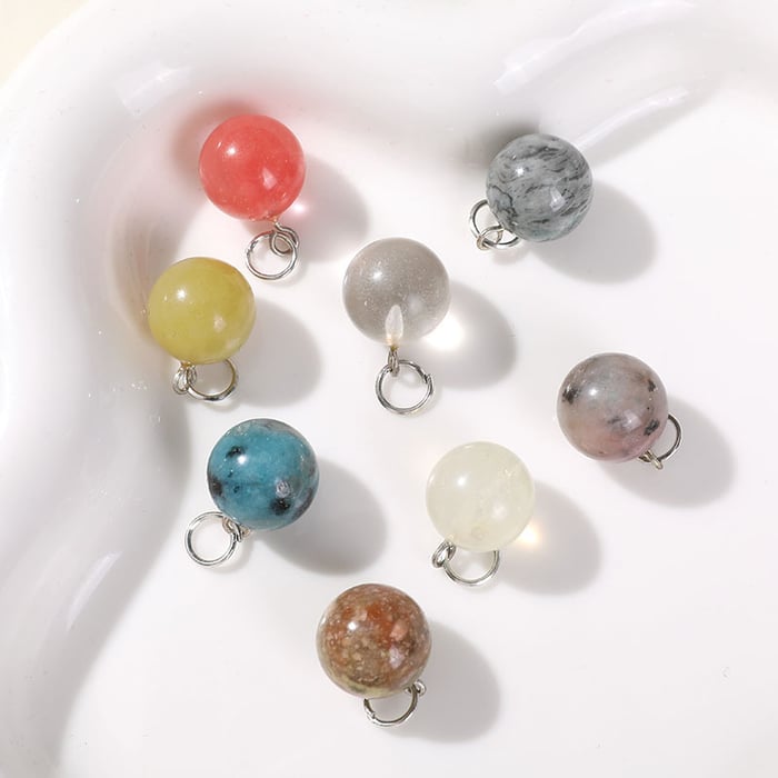 1 Piece Simple Series Simple Solid Color Natural Stones Jewelry Beads h5Picture3