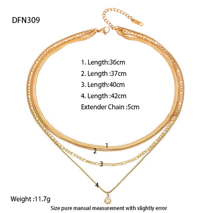 1 Pair Luxurious Series Classic Geometric Stainless Steel   Women's Necklaces 