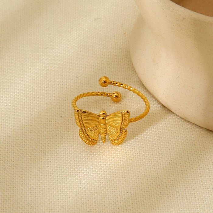 Elegant Animal Stainless Steel  Gold Color  Women's Adjustable Rings Picture3