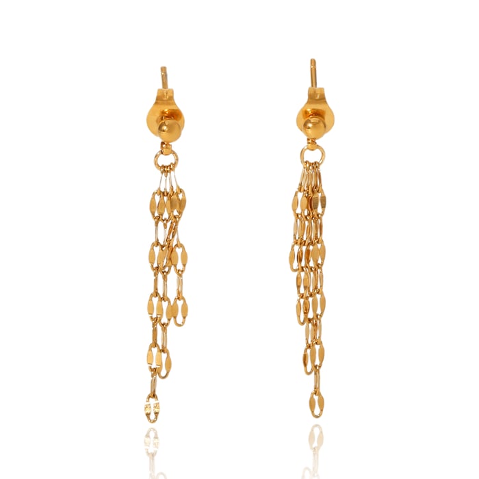 Simple Tassel Stainless Steel   Gold Color  Women's Dangle Earrings