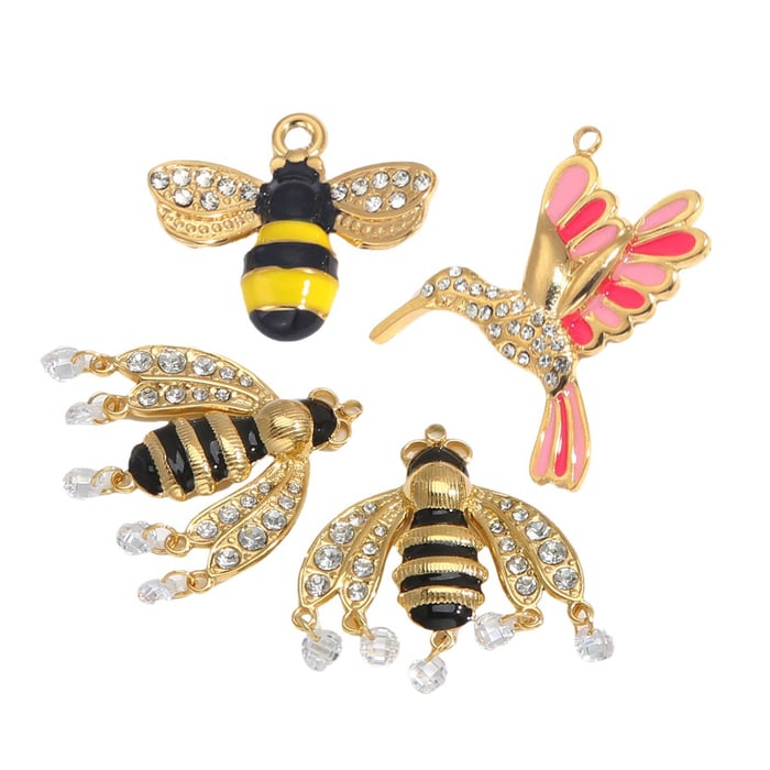 1 Piece DIY DelicateBee Stainless Steel Women's Pendants h5Picture4