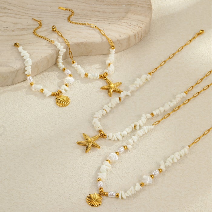 Vacation Geometric Stainless Steel   Gold Color  Women's Pendant Necklaces Picture2