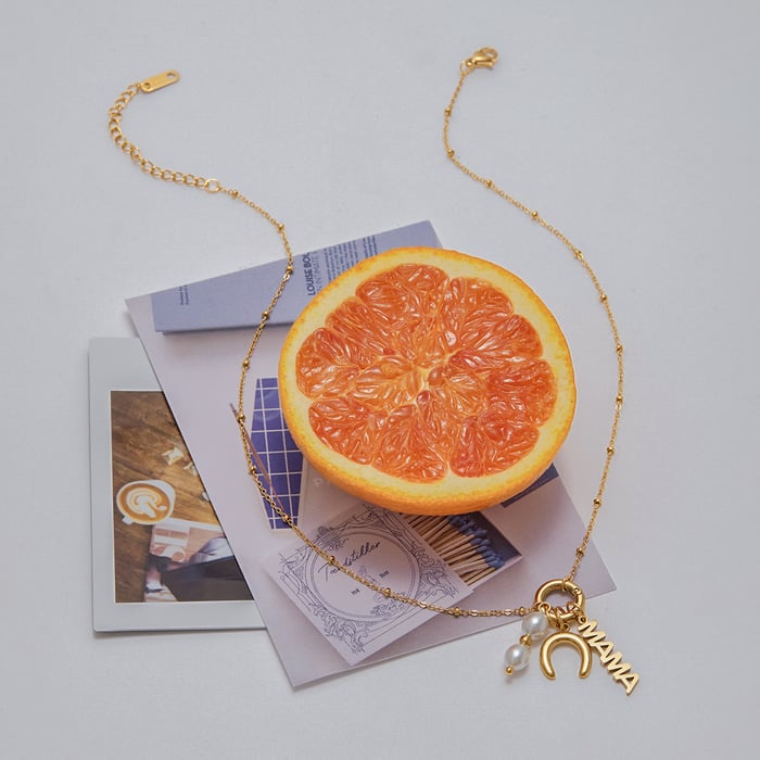 1 Piece DIY Series Vacation Heart Stainless Steel Gold Color Women's Pendant Necklaces h5Picture8