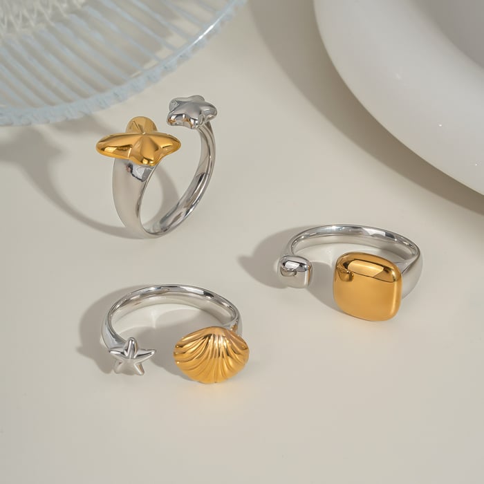 1 anello con dichiarazione in acciaio inossidabile color oceano h5Immagine2