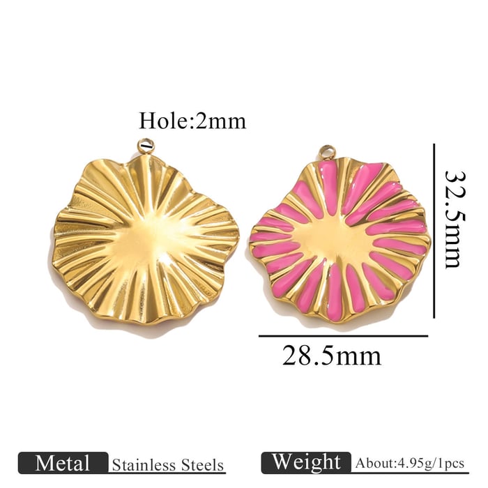 1 Piece DIY Flower Stainless Steel Women's Pendants