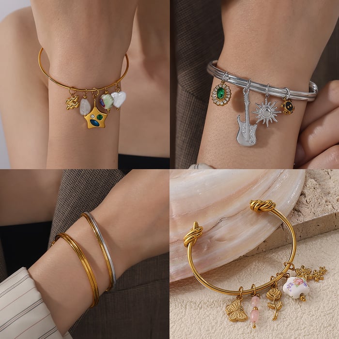 1 Stück einfaches DIY-Armband aus goldfarbenem Edelstahl h5Bild4