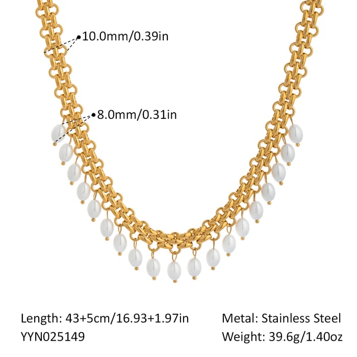 1 Piece Stainless Steel Gold Color Pendant Necklaces