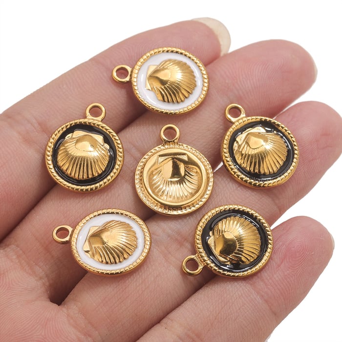 1 Piece DIY Shell Stainless Steel Women's Pendants h5Picture3
