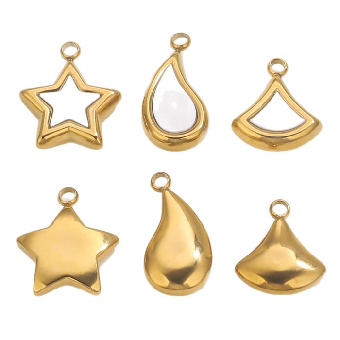 1 Piece DIY Star Shell Stainless Steel Women's Pendants h5Picture5