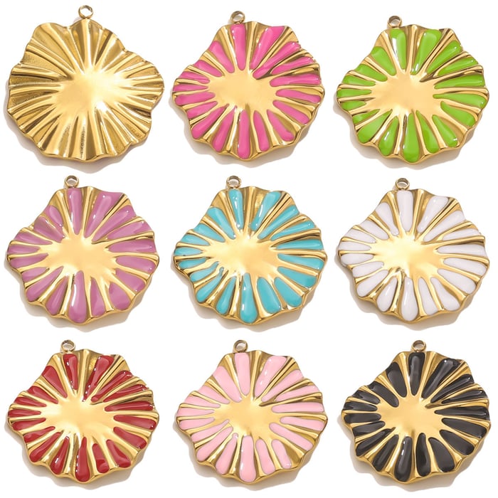 1 Piece DIY Flower Stainless Steel Women's Pendants h5Picture4