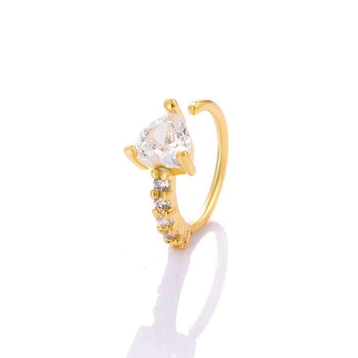 1 Piece Copper Gold Color Zircon  Nose Stud