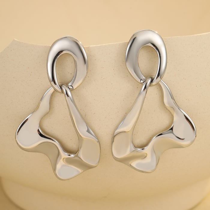 Elegant Geometric Stainless Steel Gold Color Women's Dangle Earrings h5Picture4