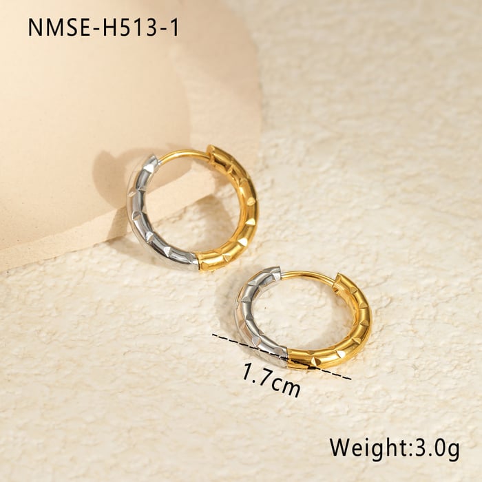 Simple Series Daily Geometric Stainless Steel Women's Hoop Earrings