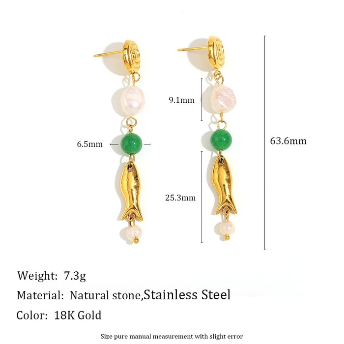1 paire de boucles d'oreilles pendantes élégantes en acier inoxydable pour femme, série Simple, motif animal h5Image4