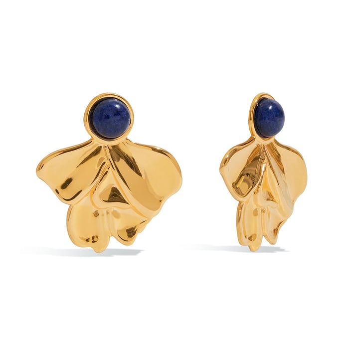 1 Pair Classic Series French Retro Flower Stainless Steel Gold Color Women's Stud Earrings